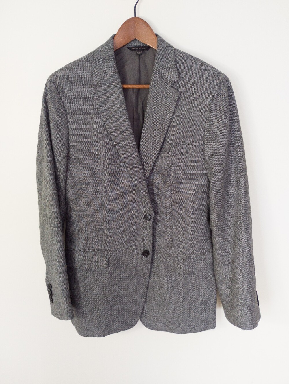 Banana Republic Slim Fit Oxford Blazer Dark Charcoal Grey Sport Coat 40S
